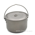 Pure Titanium Camping Hanging Pot With Removable Handle